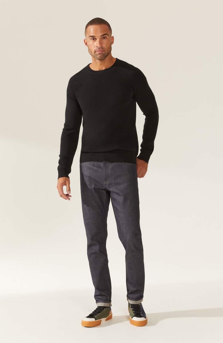 Italic Mateo Cashmere Crewneck Sweater, Alternate, color, Black