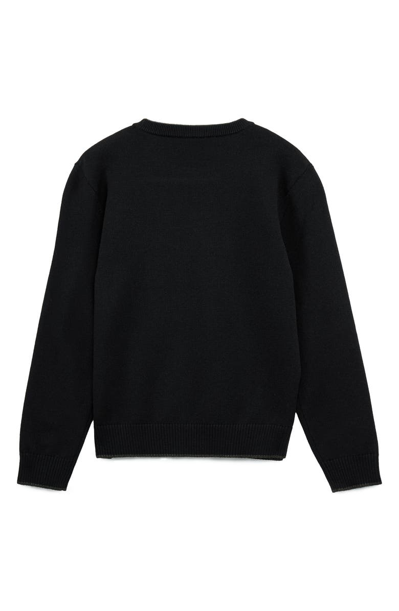 XRAY Kids' Moto Ribbing Detail Crewneck Sweater, Alternate, color, Black