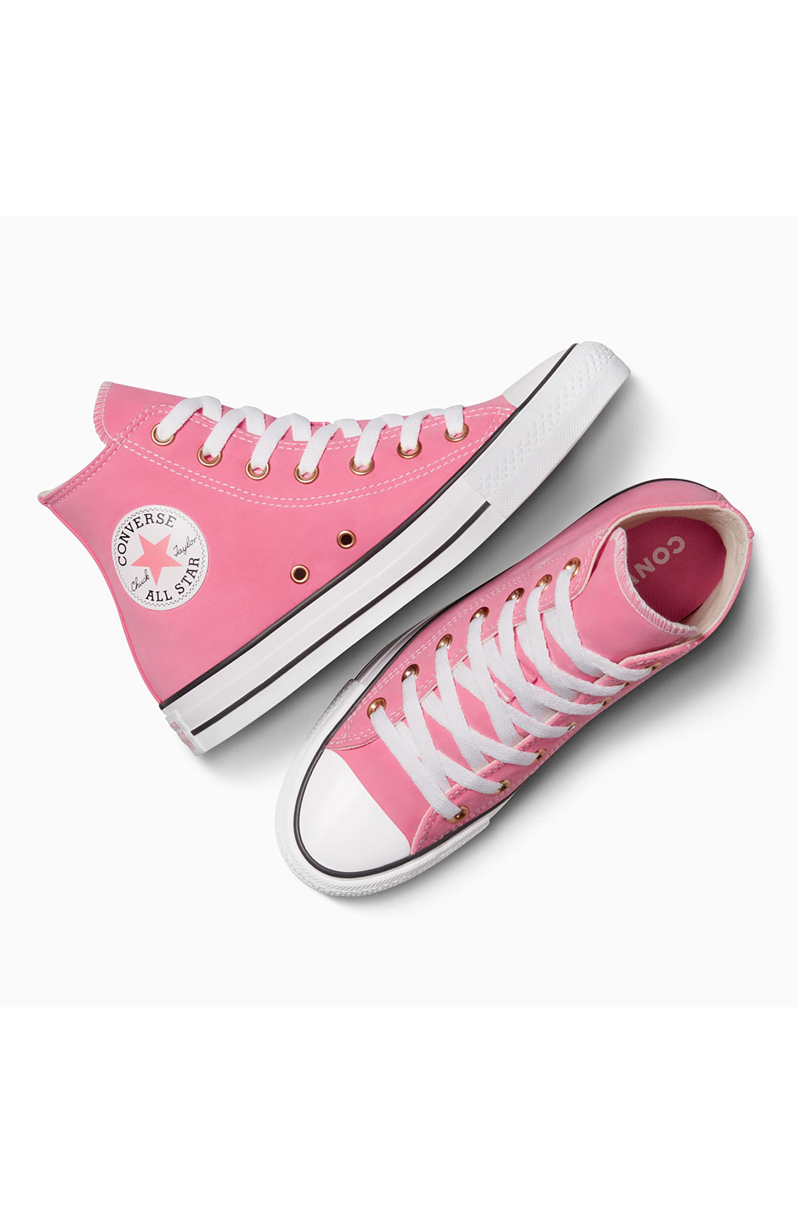Converse Chuck Taylor<sup>®</sup> All Star<sup>®</sup> Lift High Top Sneaker, Alternate, color, Watermelon Pink/ White/ Gold