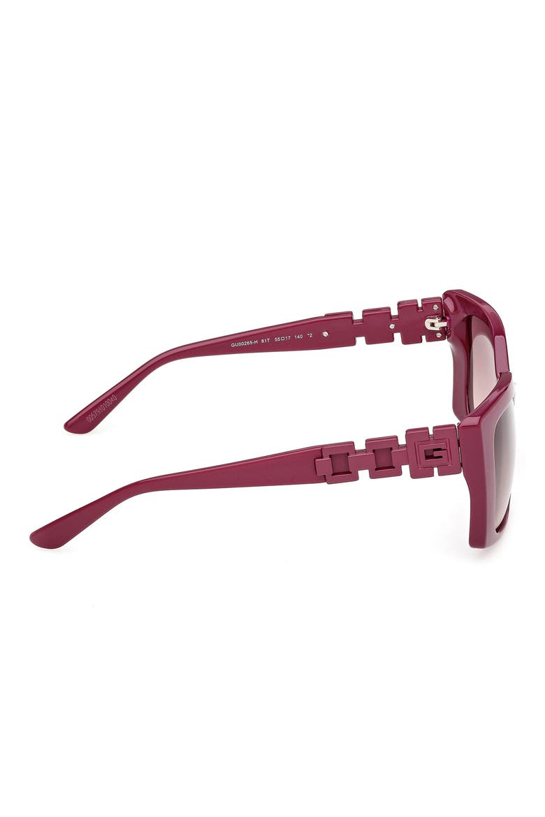 Rectangular Sunglasses, Alternate, color, VIOLET / GRADIENT BORDEAUX