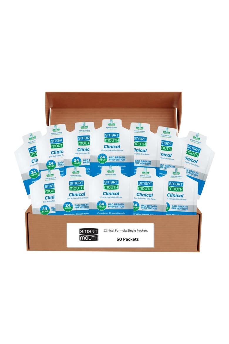Clinical Zinc Activated Portable Single Pack Mouthwash 50 Count, Main, color, Clean Mint