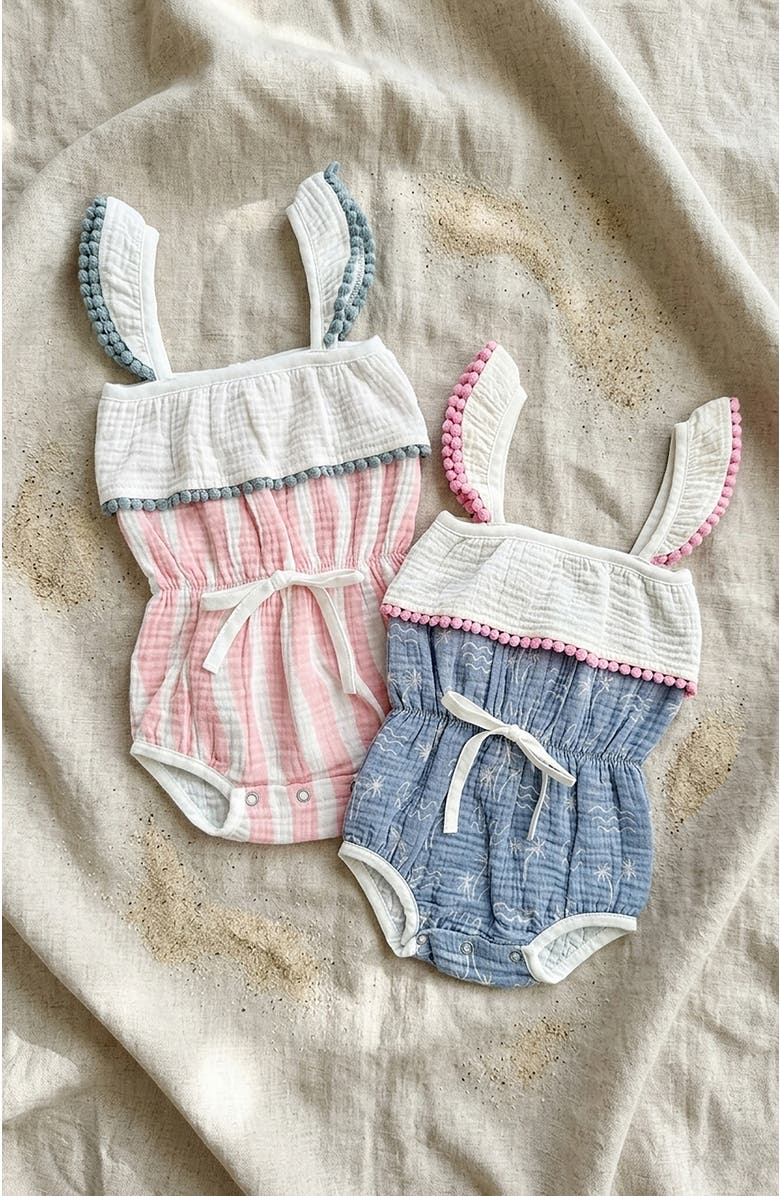 Miki Miette Willa Bubble Romper, Alternate, color, Denim Blue