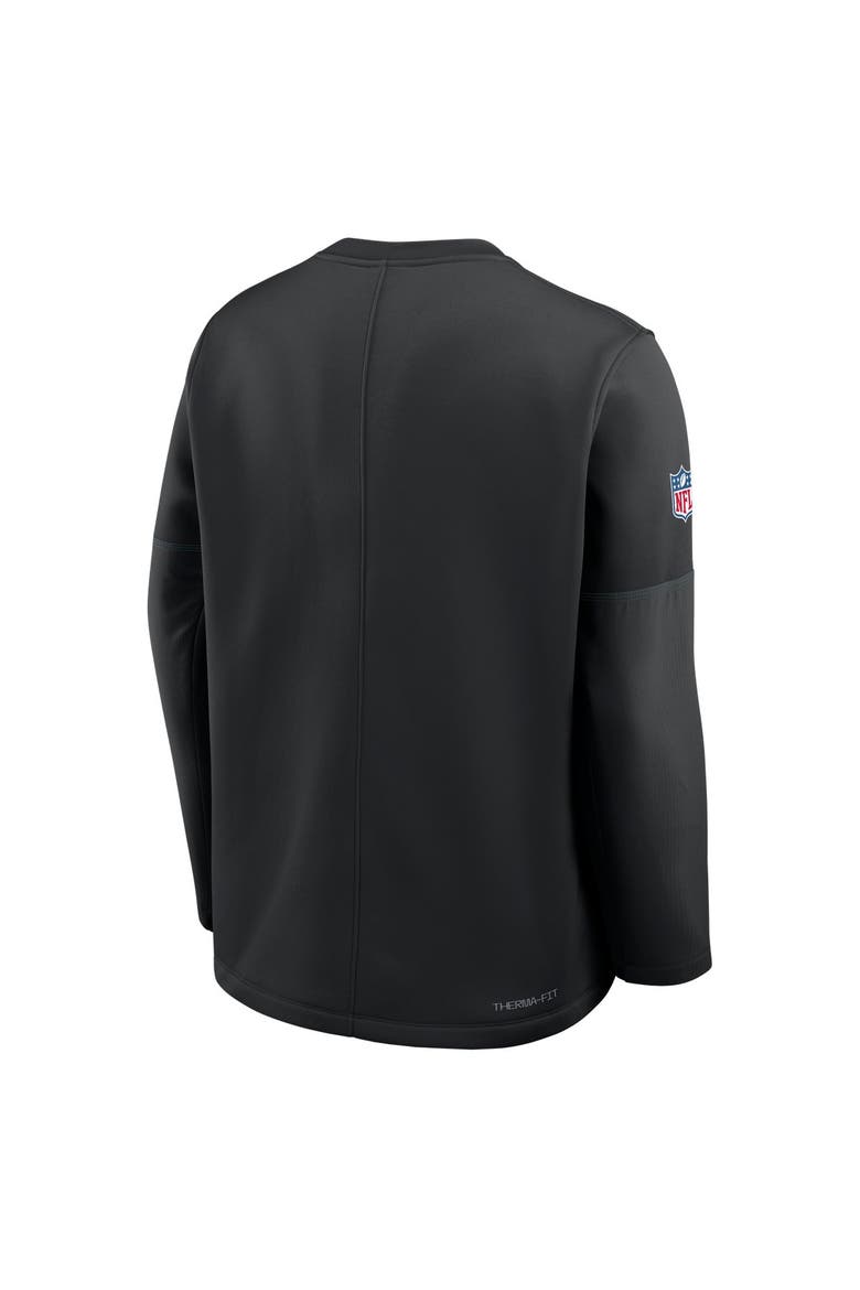 Men's Nike Black Philadelphia Eagles Sideline Coaches Team Present Midweight Therma-FIT Sweatshirt, Alternate, color, Black