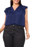 Vince Camuto Ruffle Shoulder Sleeveless Blouse