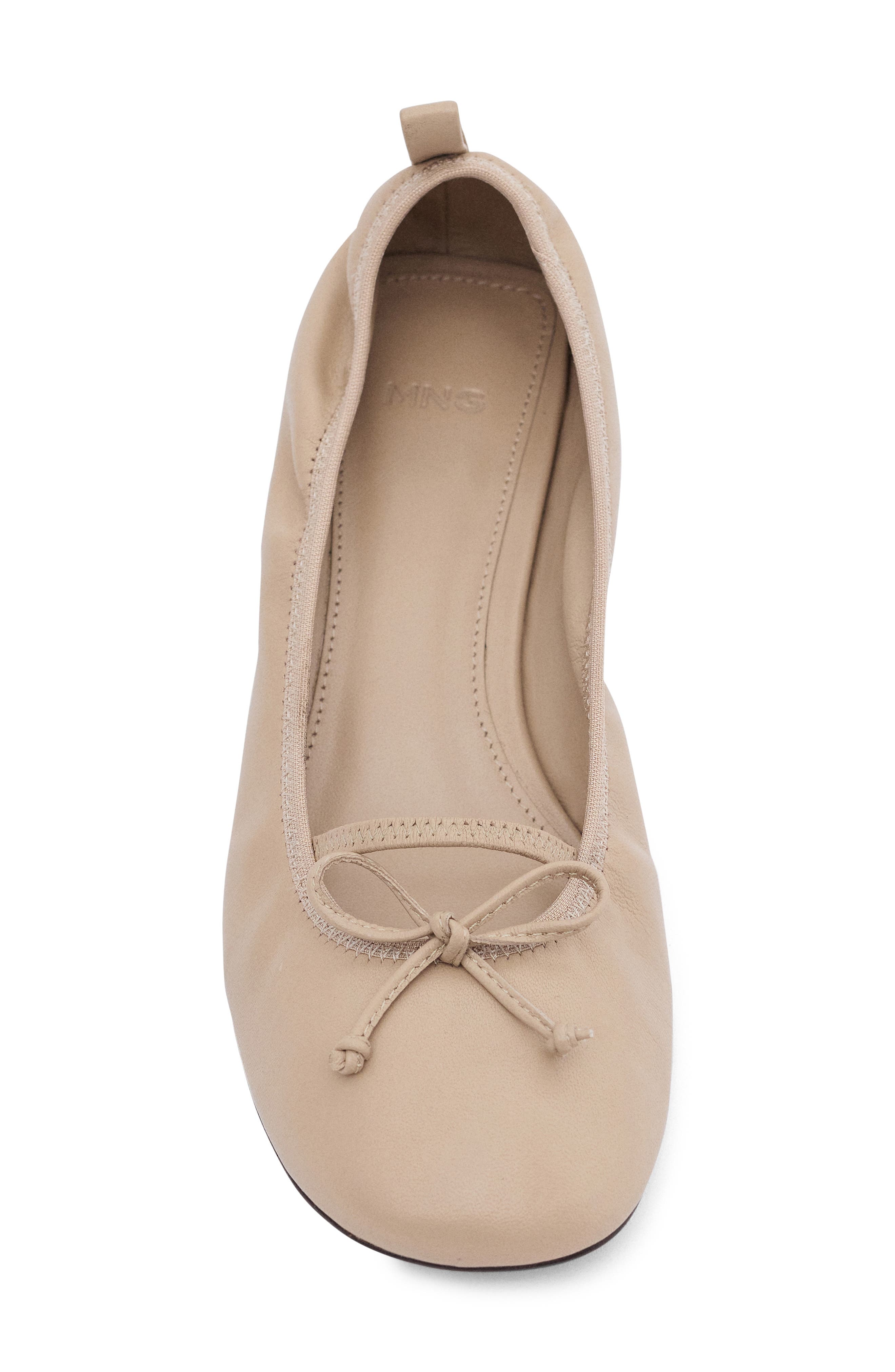MANGO Mary Jane Ballerina Pump, Alternate, color, Beige