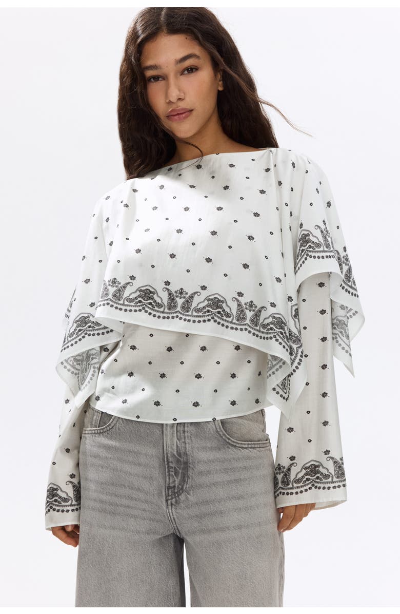 H&M Layered blouse, Main, color, White/Paisley-Patterned