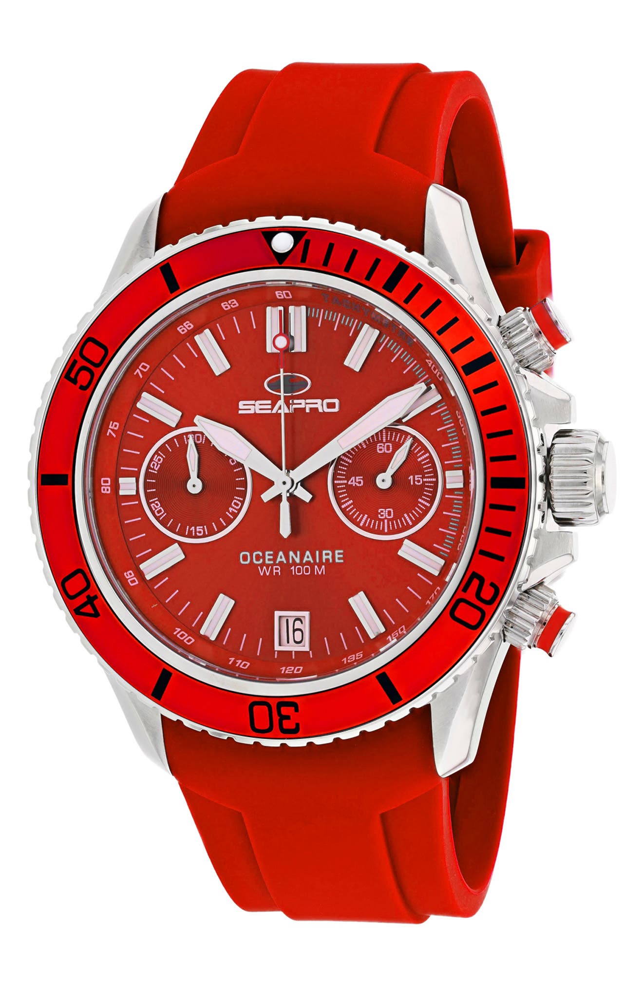 Oceanaire Chronograph Silicone Strap Watch