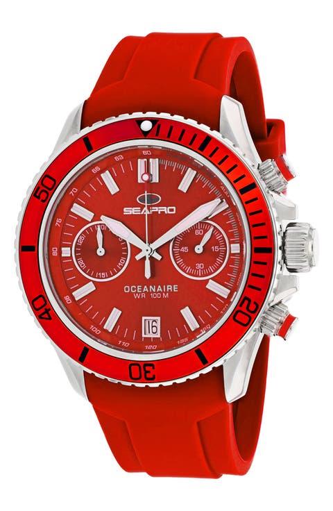 Oceanaire Chronograph Silicone Strap Watch
