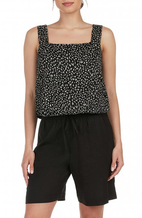 Back Button Square Neck Tank