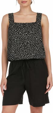 matty m. Back Button Square Neck Tank