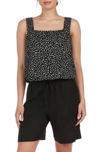 matty m. Back Button Square Neck Tank