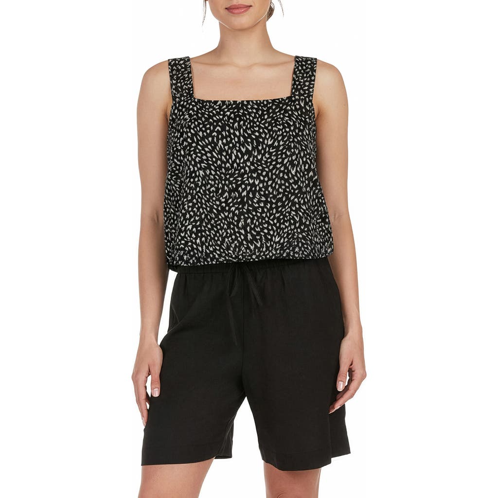 Matty M . Back Button Square Neck Tank In Black