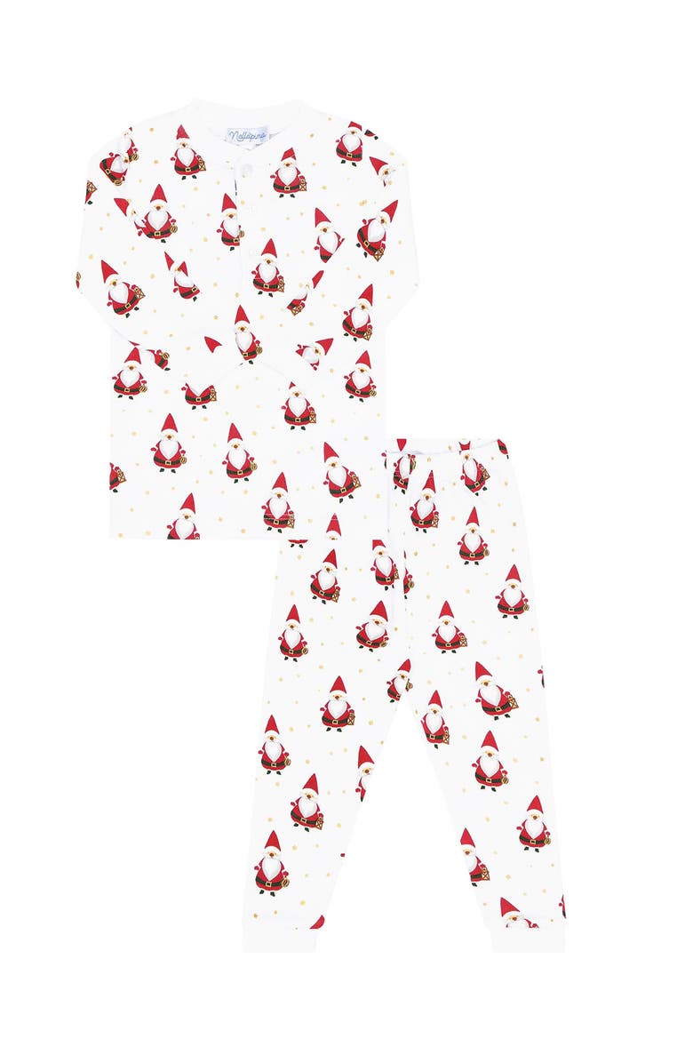 Nellapima Pima Cotton Santa Print Pajama - Toddler & Little Kid, Main, color, Multicolor