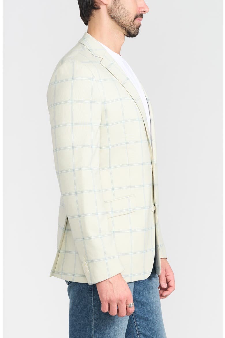 Mayfair Windowpane Notch Lapel Blazer, Alternate, color, CREAM