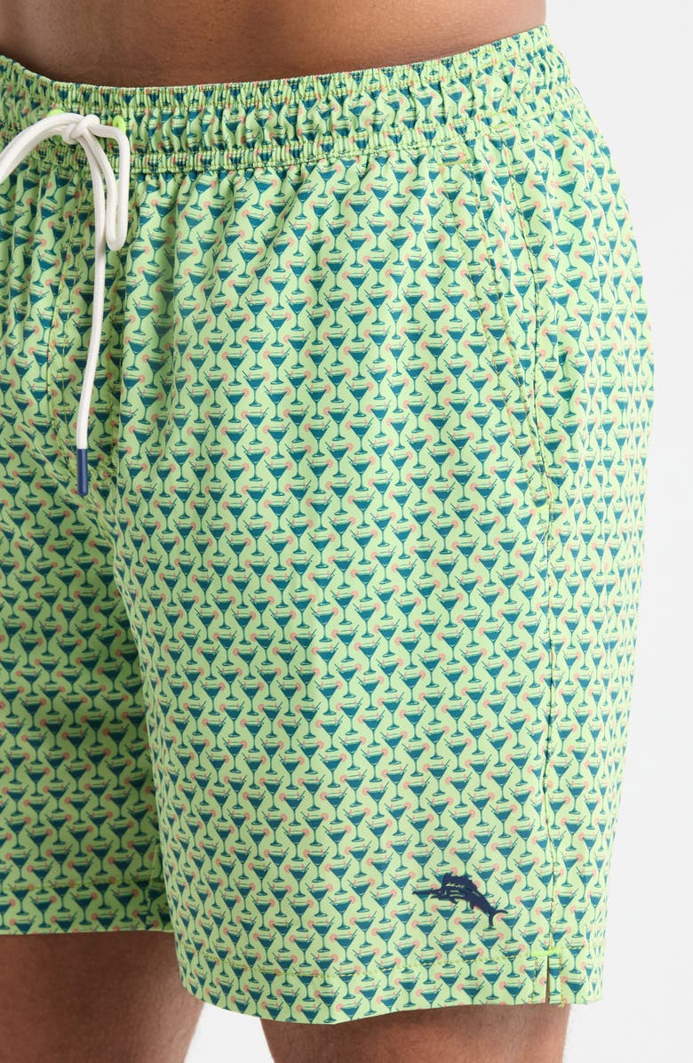 Tommy Bahama Naples Teeny Martini Print Swim Trunks, Alternate, color, Tequila