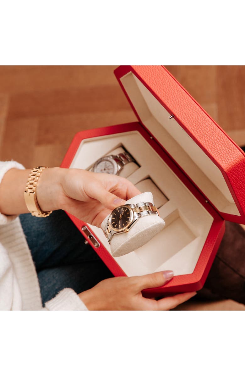 Rapport London PORTOBELLO THREE WATCH BOX, Alternate, color, Red