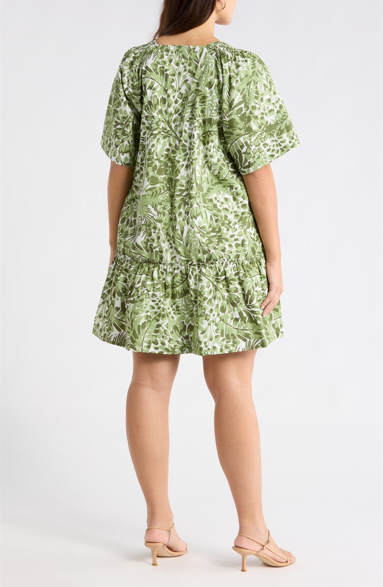 SUGARLIPS Irenan Leaf Ashby Shift Minidress, Alternate, color, White-Olive