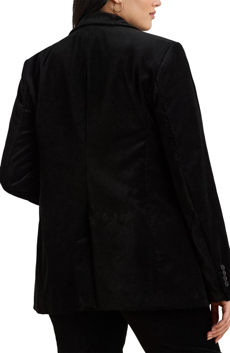 Lauren Ralph Lauren Stretch Velvet Blazer, Alternate, color, Black Velvet