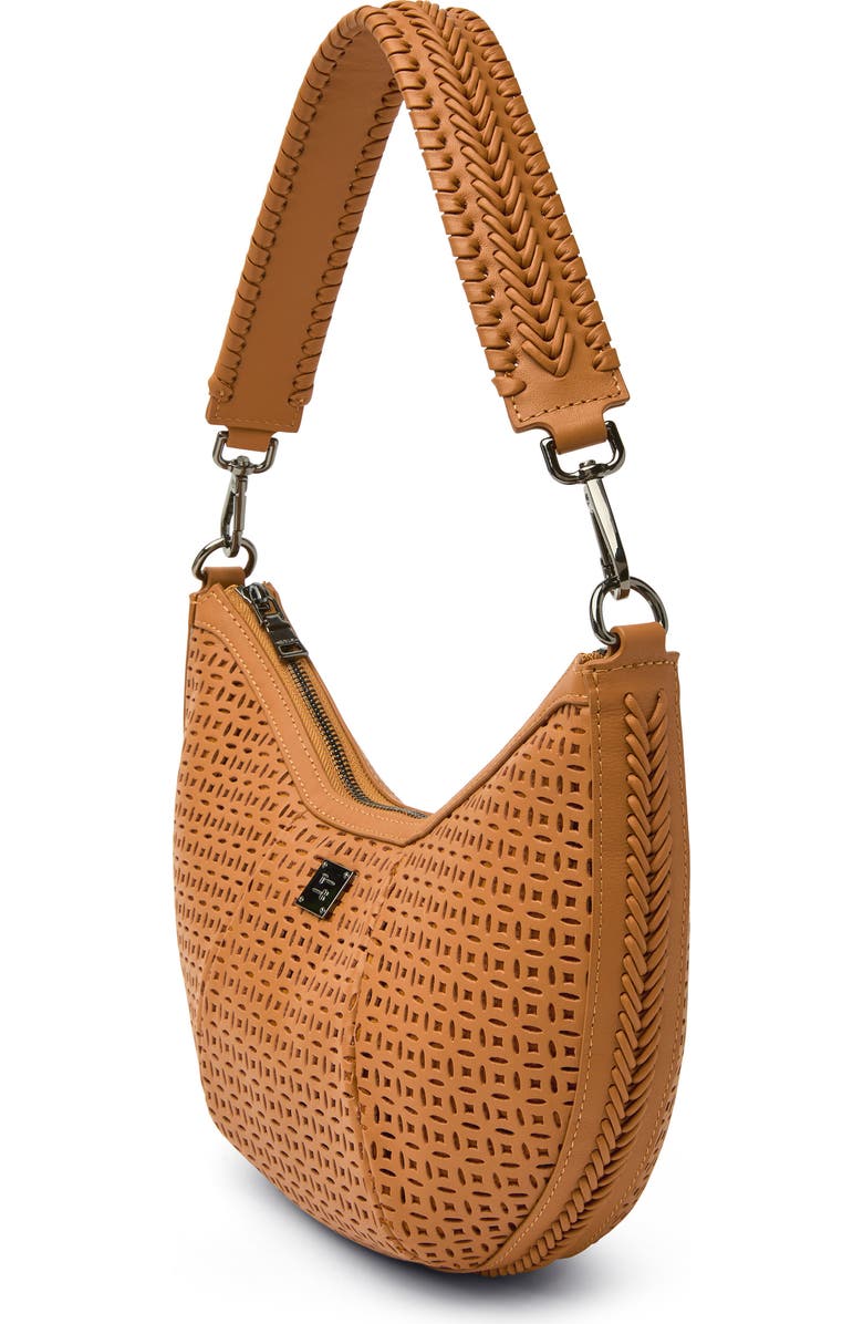 THINK ROYLN Posh Leather Shoulder Bag, Alternate, color, Terracotta Perforated Leather