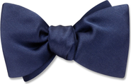 Beau Ties of Vermont Navy Charmeuse Bow Tie