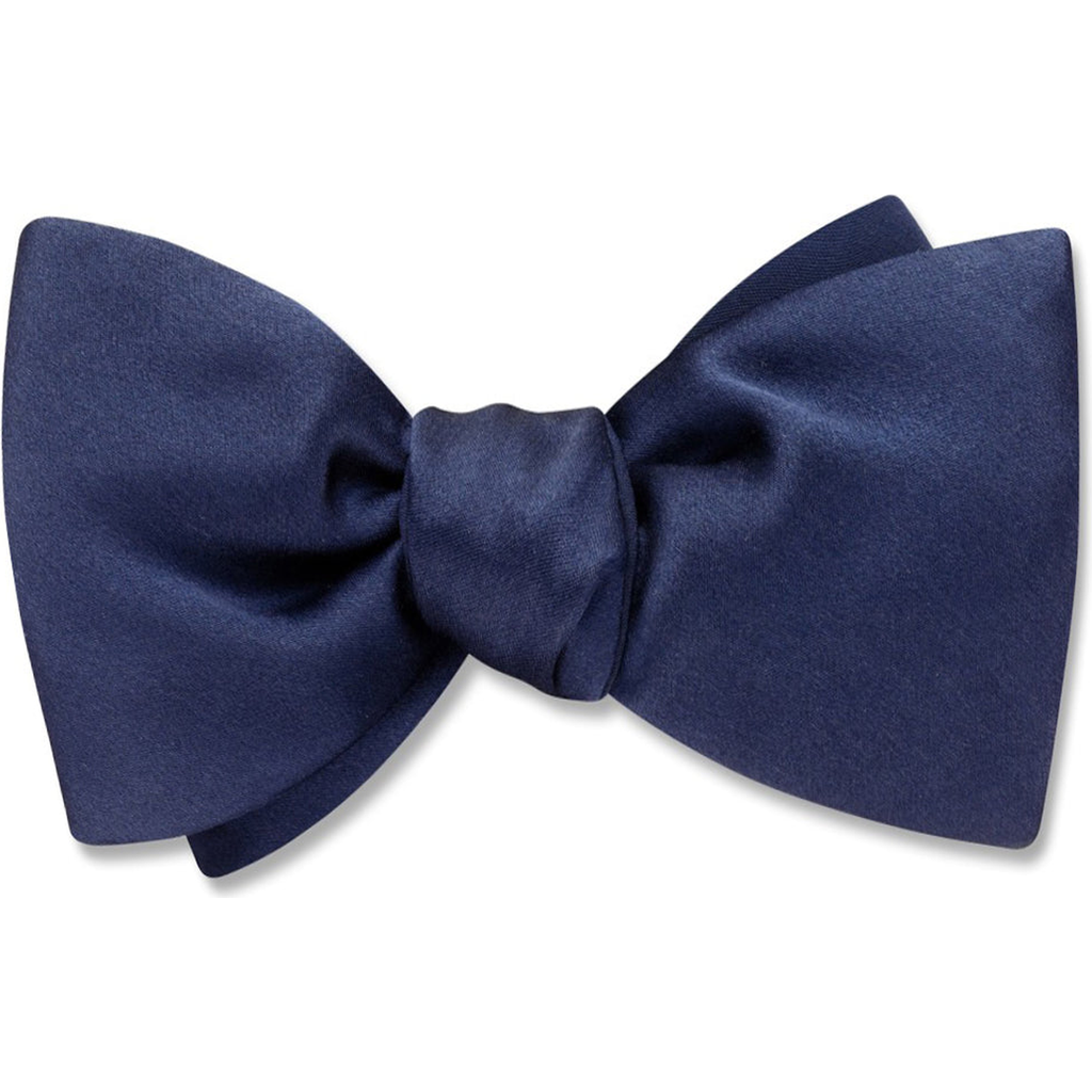 Beau Ties Of Vermont Navy Charmeuse Bow Tie