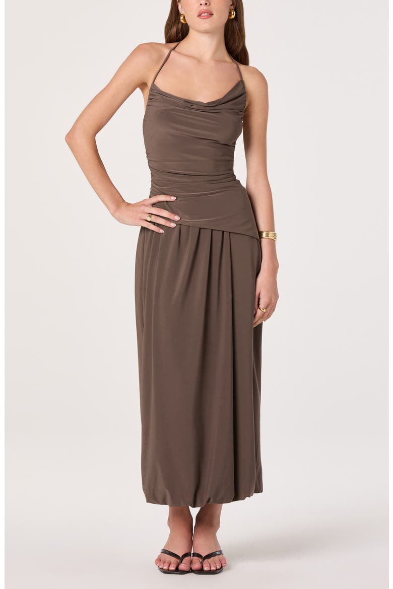 Savannah Bubble Hem Maxi Skirt, Alternate, color, MUSHROOM