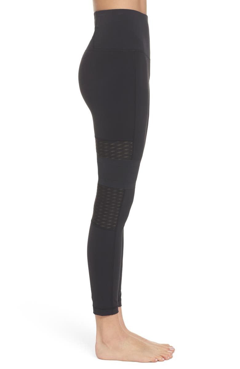 Reebok High Waist Mesh Tights, Alternate, color, 