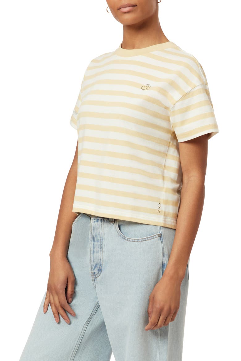 Boxy Yarn Dye Stripe T-Shirt, Alternate, color, YELLOW STRIPE/SUGAR SWIZZLE