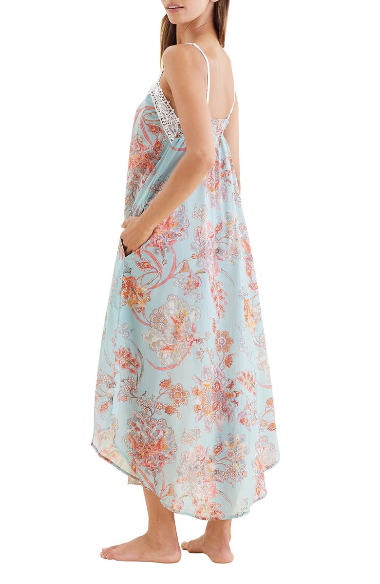 Papinelle Coco Lace Cotton & Silk Maxi Nightgown, Alternate, color, Eggshell