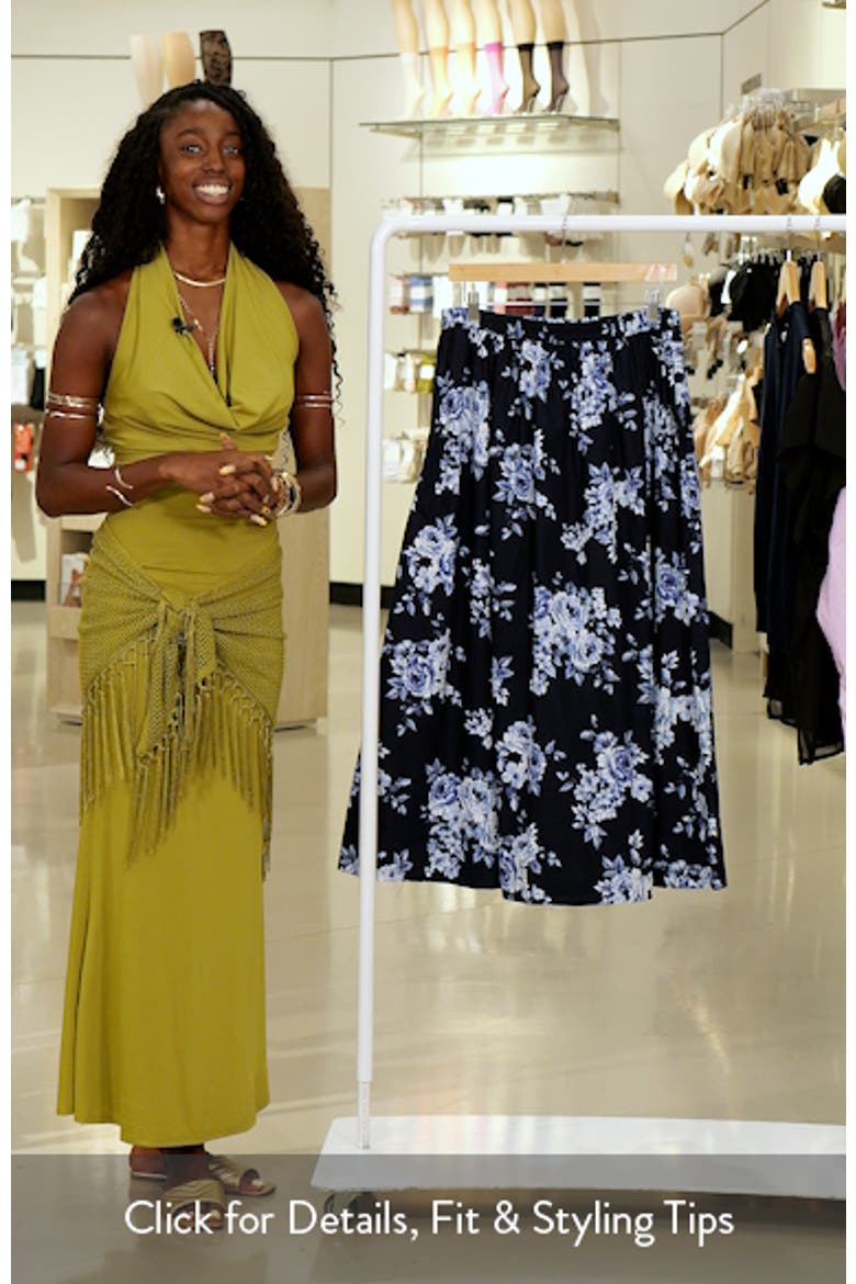 Vacay Floral Print A-Line Skirt video