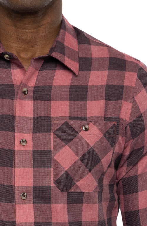 Travismathew Cloud Plaid Flannel Button-up Shirt In Pink