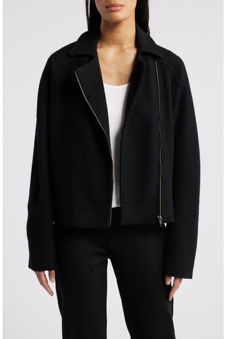 Wool Motorcycle Jacket, Main, color, BLACK