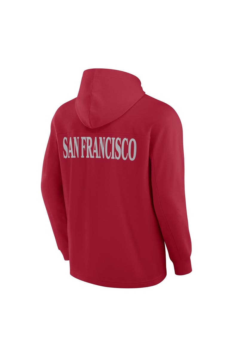 FANATICS Men's Fanatics Scarlet San Francisco 49ers Elements Blaze Tri-Blend Long Sleeve Hoodie T-Shirt, Alternate, color, Scarlet