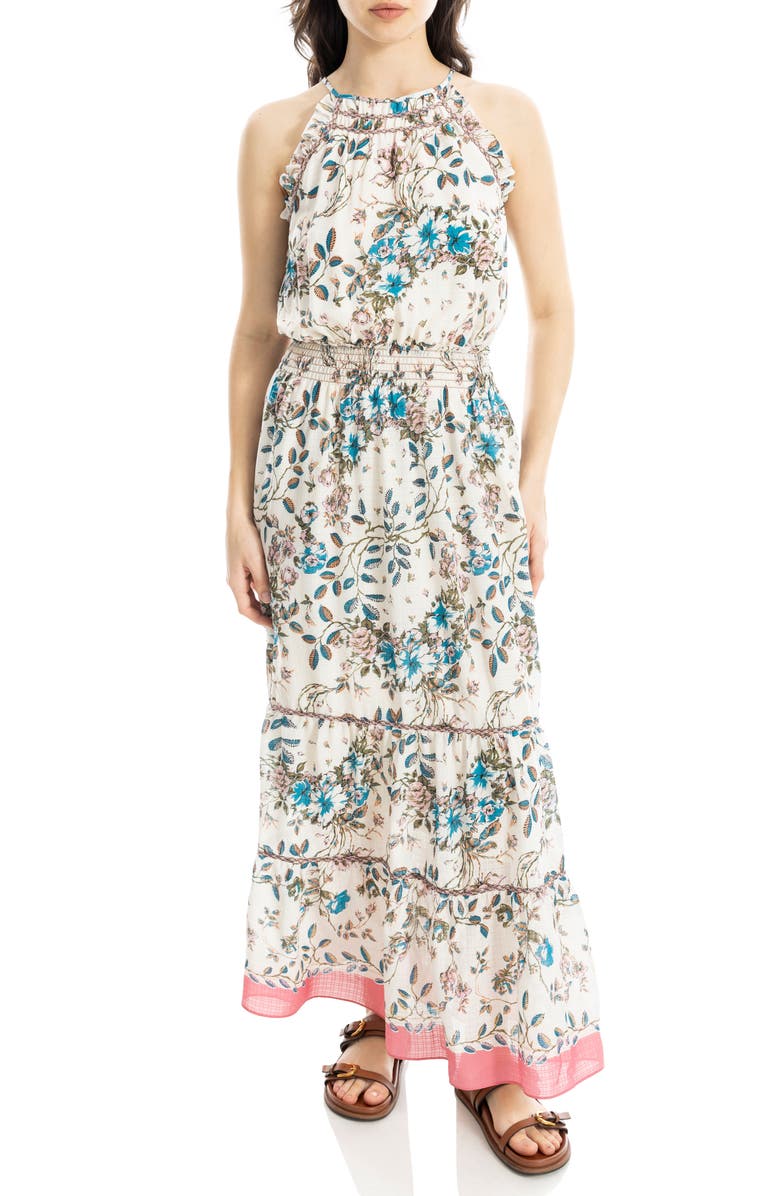 MAX STUDIO Sleeveless Georgette Maxi Dress, Alternate, color, Cream/ Blush Rose