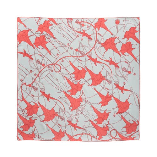 Lost Pattern NYC "Datura" Silk Bandana Scarf - Espresso in Silver  product