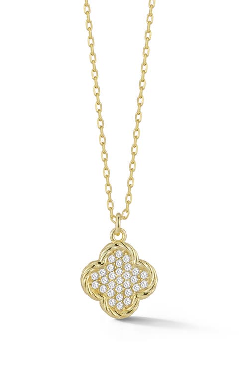 Pavé Clover Pendant Necklace