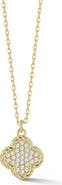 GLAZE JEWELRY Pavé Clover Pendant Necklace