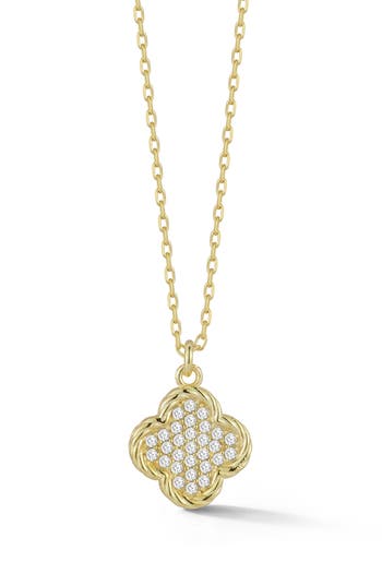 Glaze Jewelry Pavé Clover Pendant Necklace In Gold