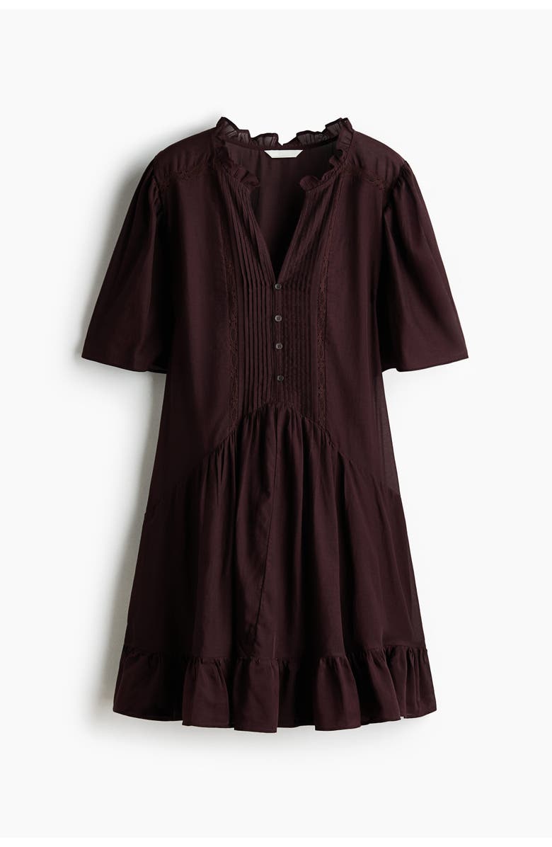 H&M Viscose-blend tunic dress, Alternate, color, Dark Brown