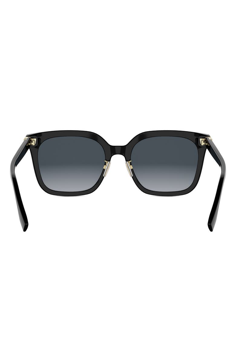 Fendi Forever Fendi 56mm Gradient Square Sunglasses, Alternate, color, Shiny Black / Gradient Smoke