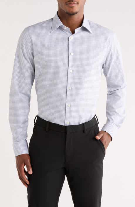 Nordstrom Trim Fit Check Premium Non Iron Cotton Dress Shirt