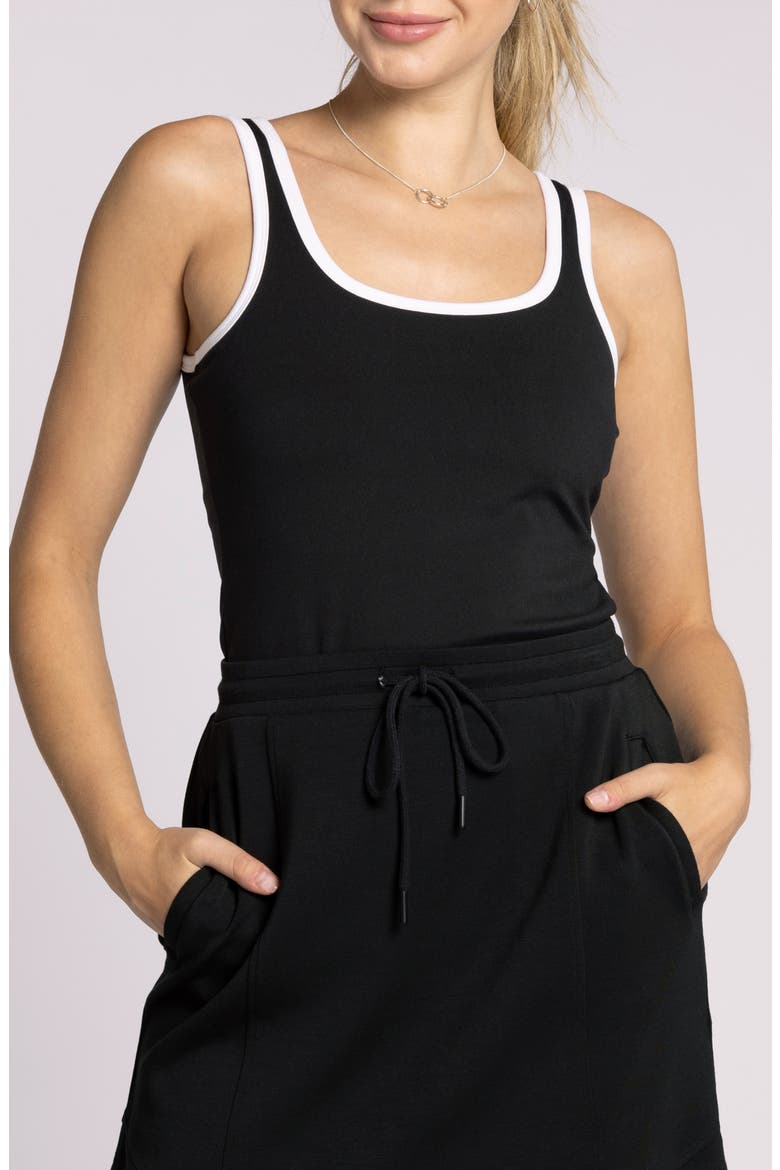 Bec Rib Tank Top, Main, color, BLACK WHITE
