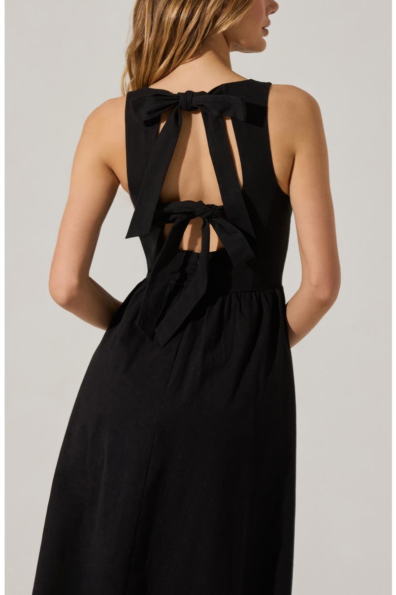 Bow Back A-Line Dress, Alternate, color, BLACK