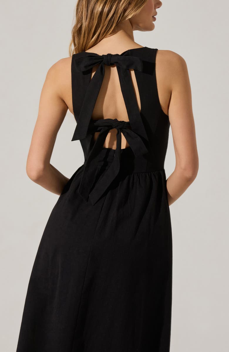 ASTR the Label Bow Back A-Line Dress, Alternate, color, Black