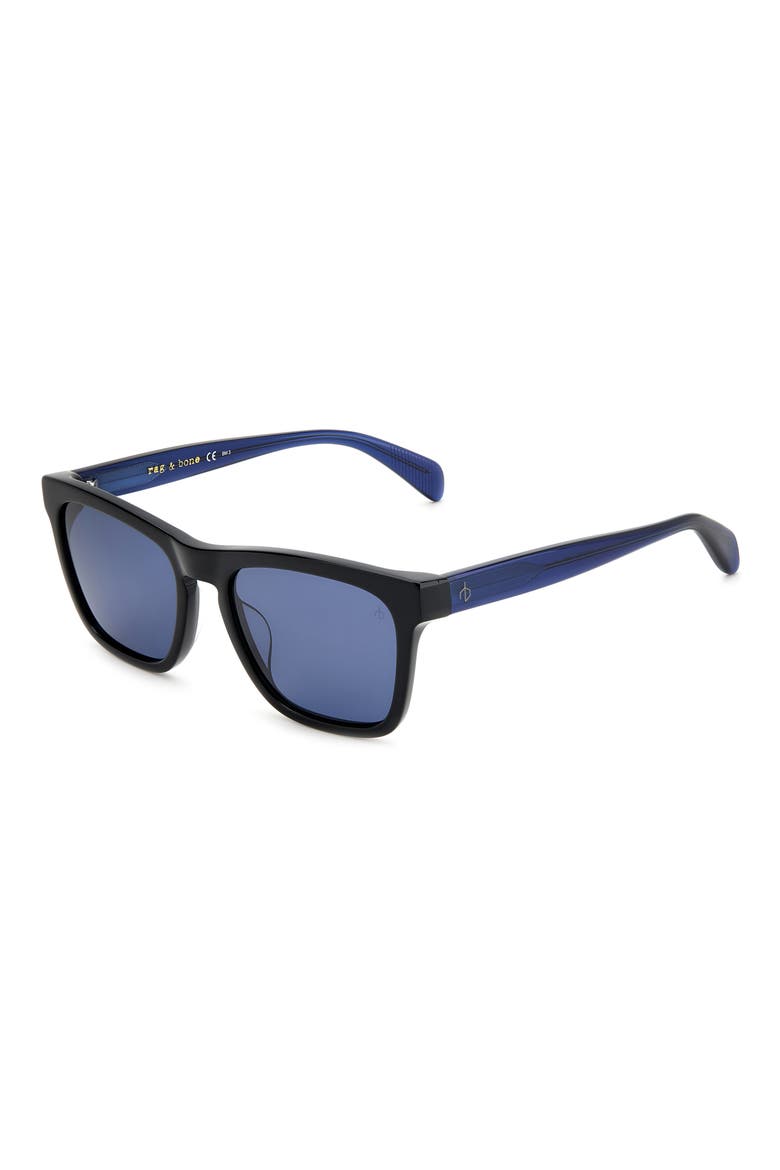 54mm Rectangular Sunglasses, Alternate, color, BLACK/ BLUE