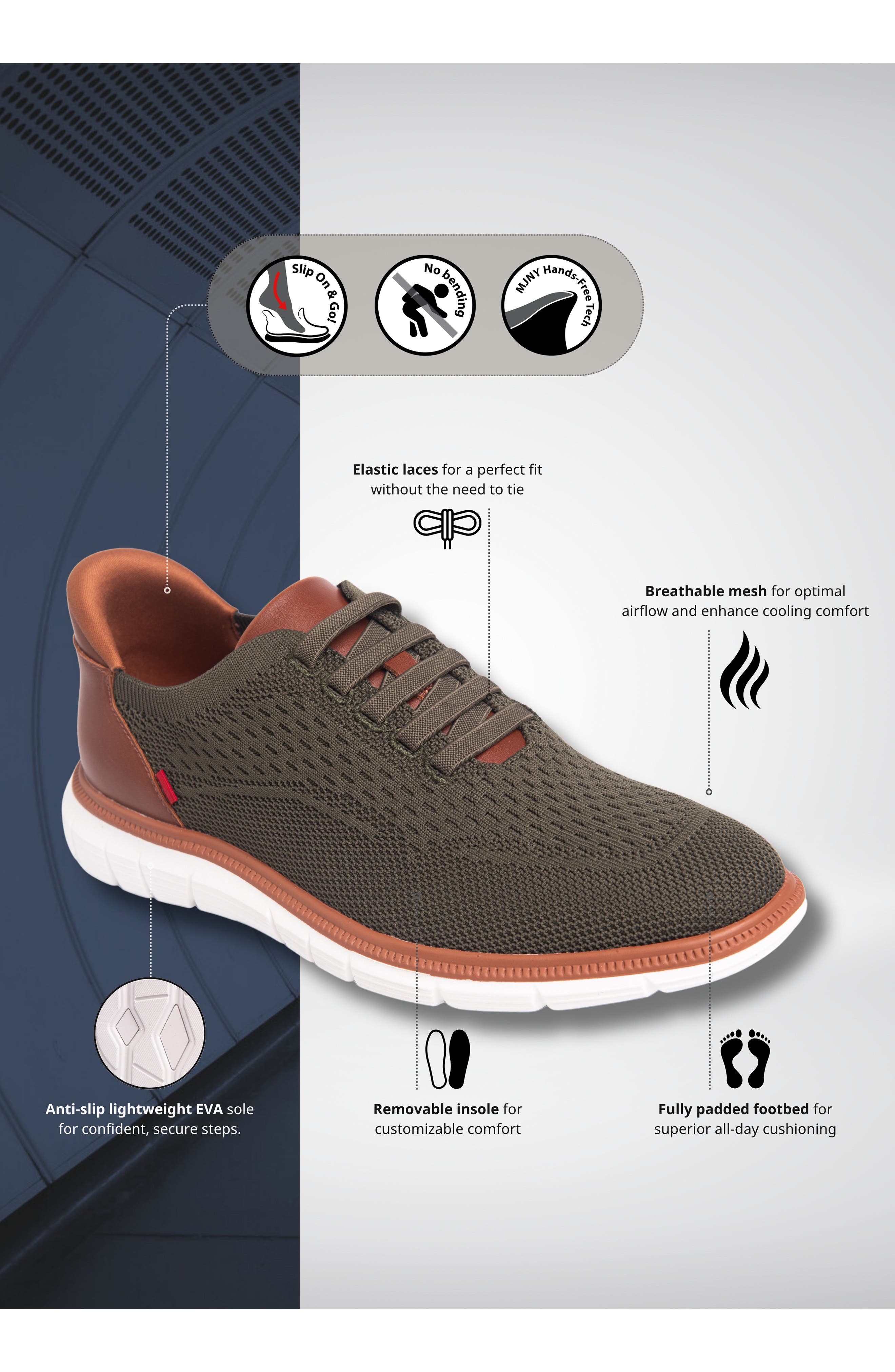 Blackford Street Hands-Free Slip-On Sneaker, Alternate, color, OLIVE
