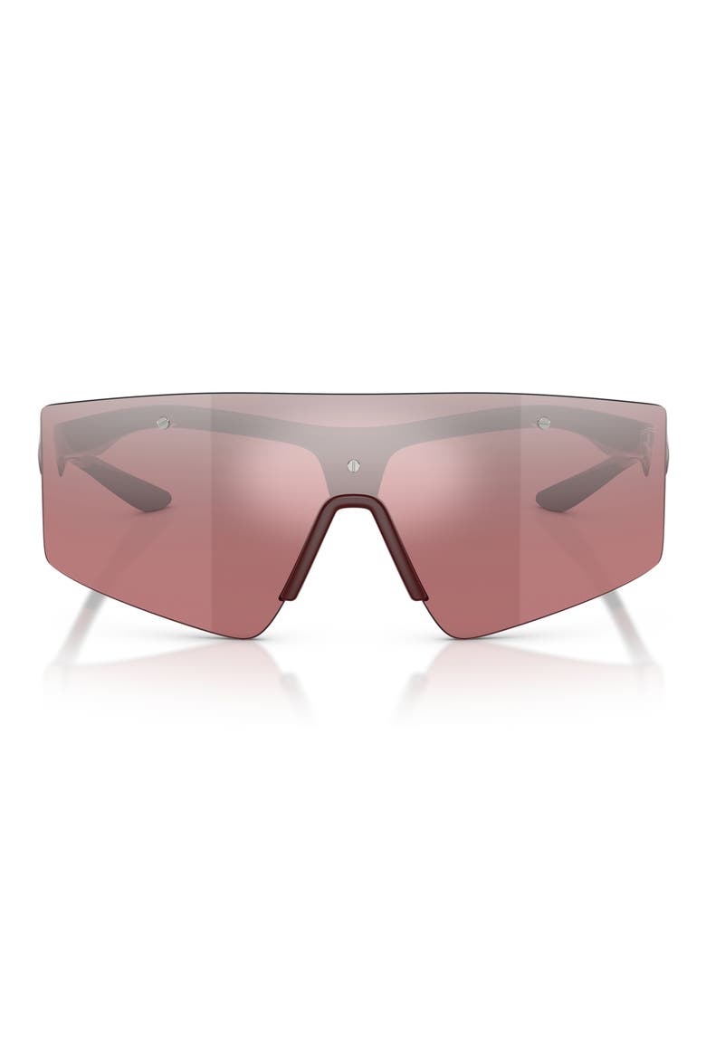 139mm Shield Wrap Sunglasses, Main, color, RED SHINY / RED