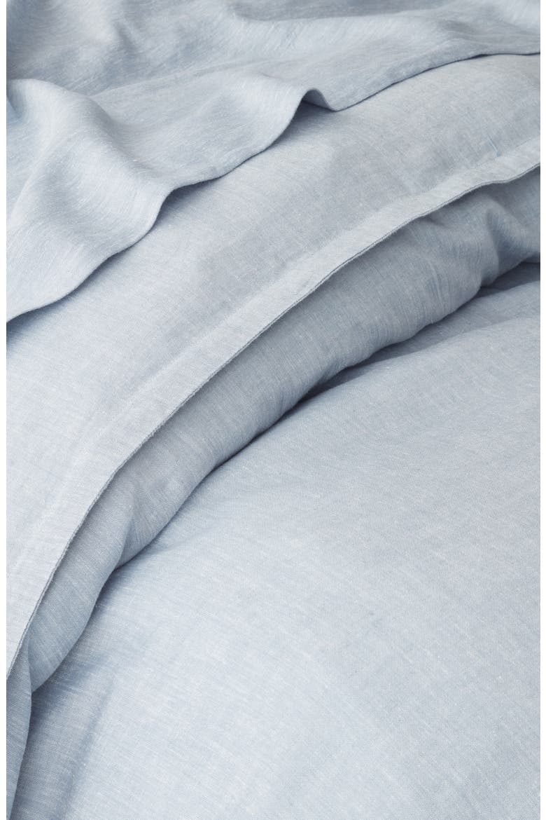 Lyocell & Linen Duvet Cover & Shams Set, Alternate, color, BLUE CHIP