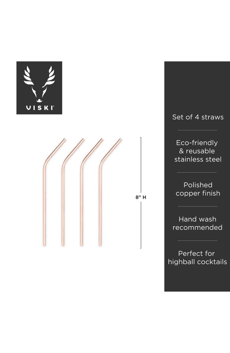 Viski Cocktail Straws, Alternate, color, Summit