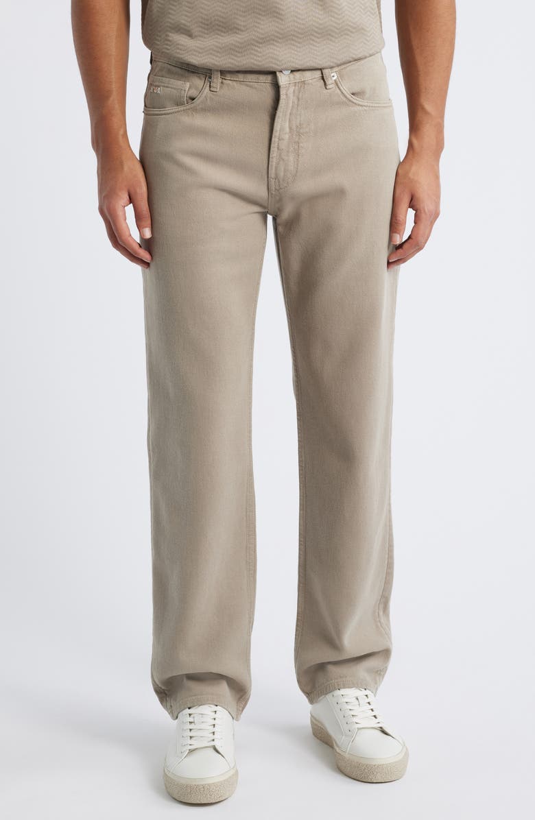 Emporio Armani Tan Lyocell & Cotton Twill 5-Pocket Pants, Main, color, Tan